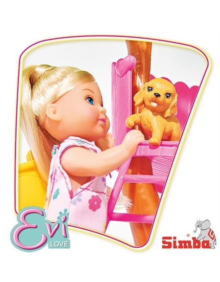 Кукла Еви с игровым набором Домик на дереве, высота 32 см., размер куклы 12 см.  